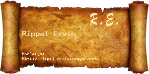 Rippel Ervin névjegykártya